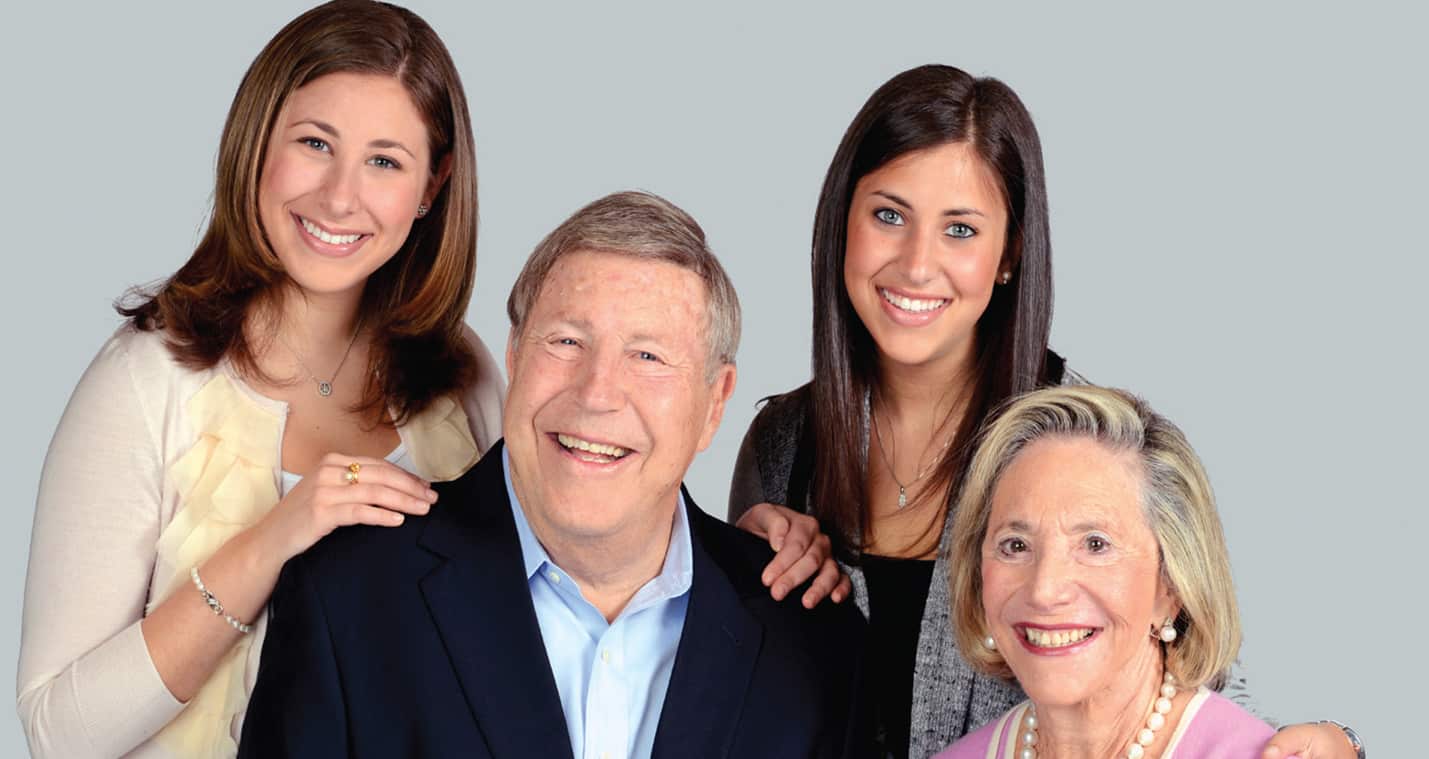 (l to r) Brittany Perlmuter, Robert Sill z”l, Alexis Perlmuter and Eileen Sill