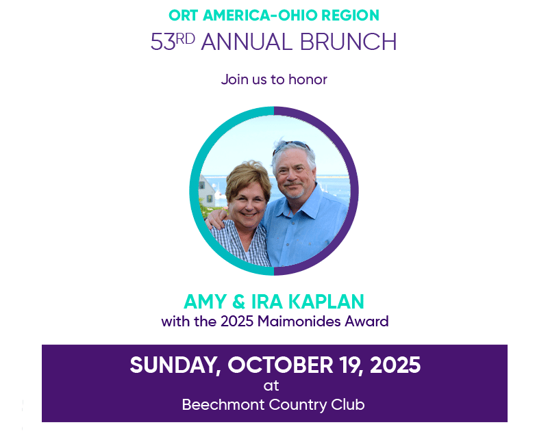 Join us in honoring Amy Ira Kaplan with the Maidmonides Award 2025 at ORT America Ohio Region's 53rd Annual Brunch